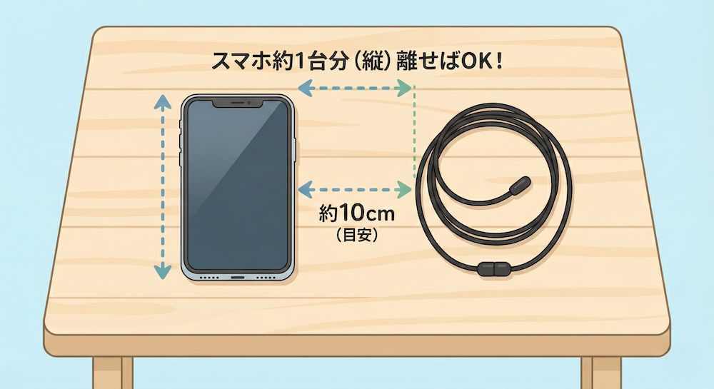 磁気とスマホは10㎝離す