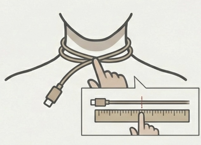 コラントッテのサイズ選びで首周りを測る